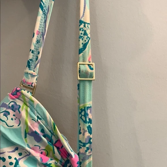 Lilly Pulitzer Blue and Pink One Piece Swimsuit - Picture 10 of 11